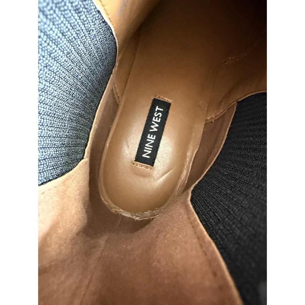 Nine West Tan Suede Chelsea Boots Women's 7.5M Silver Heel New NWOB